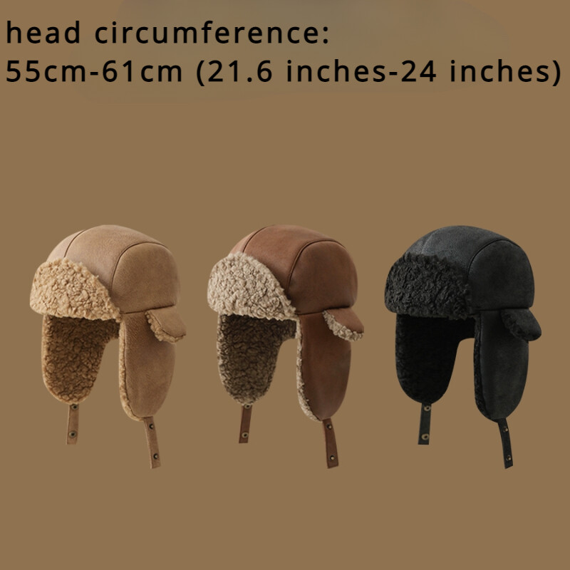 Men Lady Fleece Lined Trapper Hat Cap Thermal Skiing Outdoor Motorcycle Winter