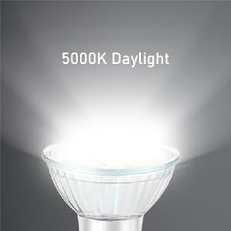 GU10 24-Pack LED Light Bulbs, MR16 120&deg; Flood Light 50W Equivalent 550Lm 5000K D