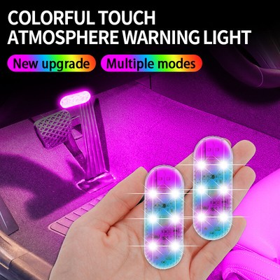 Magnetic LED Touch Light USB Car Interior Lighting Ambient Lamp W/ Strobe Trims