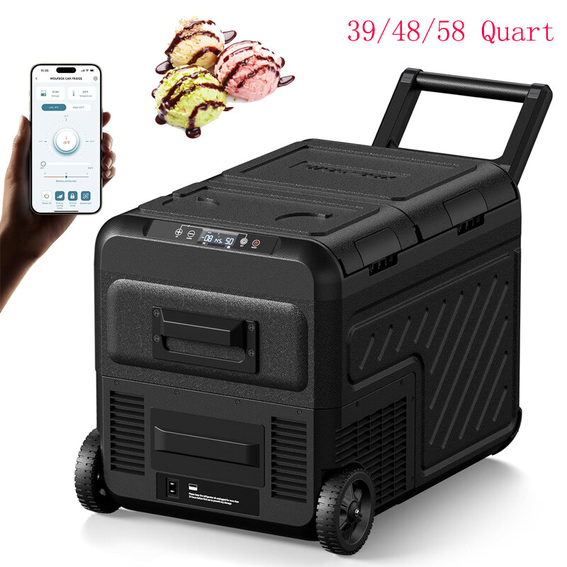 12 Volt Car Refrigerator Portable Freezer 39/48/58Qt Truck RV Fridge APP Control