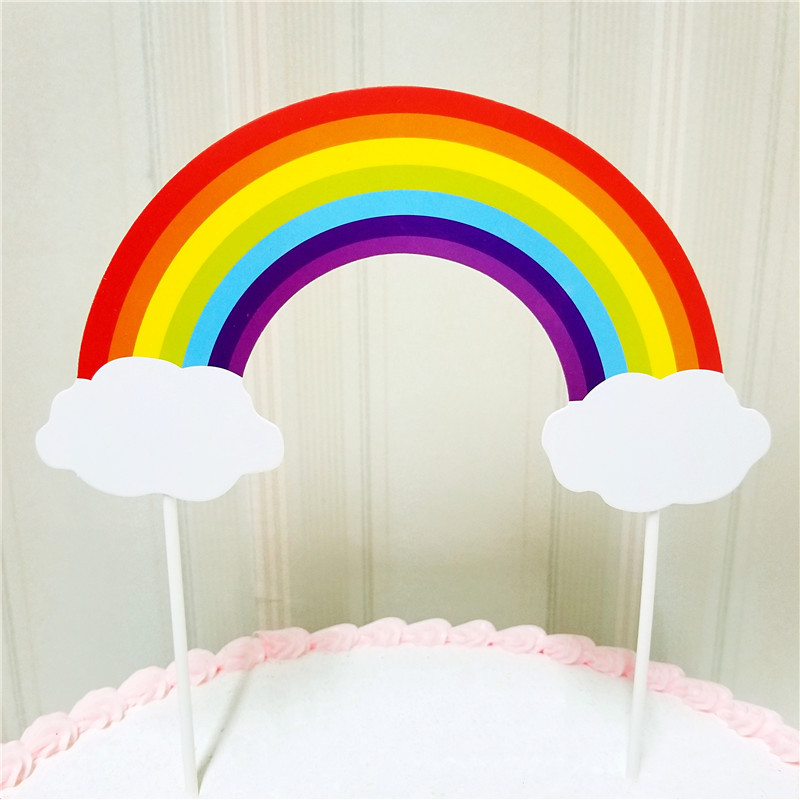 rainbow cake topper large size paper cardboard unicorn birthday party