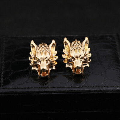 Punk Chain Wolf Brooches Collar Pins Lapel Pin Brooch Men Tassel Chain Broo  