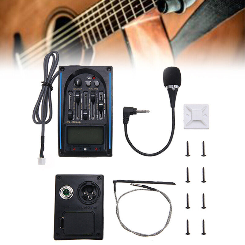 Akustische 5-Band EQ Equalizer Gitarren Pre-Amp Pickup Tonabnehmer Tuner