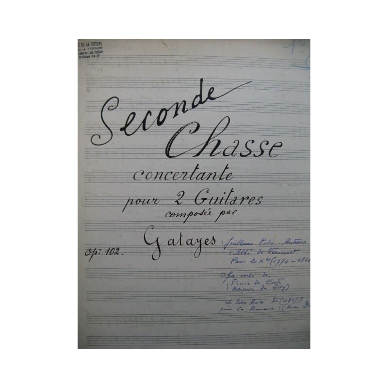 Gatayes Guillaume Seconde Chasse Op 102 Guitare