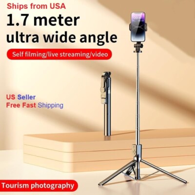Selfie Stick Tripod  1.7M (67 in) Bluetooth Remote - Expandable - Heavy Duty