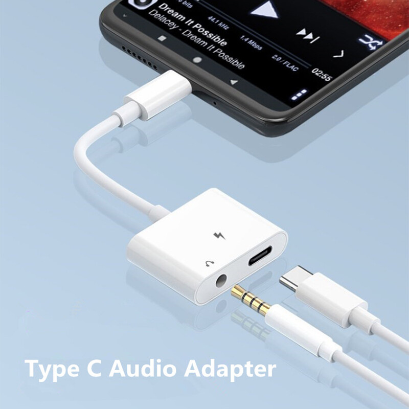 Type C Adapter USB C to 3. 5 mm Jack Audio Charger Splitter 