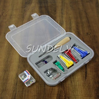 Download 66Pcs New Bias Binding Tape Maker Kit Binder Foot For Sewing & Quilting + AWL | eBay