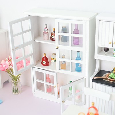 （only Empty cabinet）1:12 Miniature Book Cabinet Shelf wine cabinet Dollhouse
