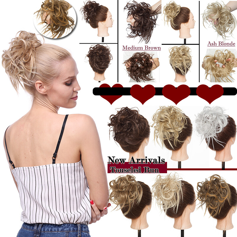 Hair Ponytail Messy Bun Scrunchies Tousled Updo Hair Extensions