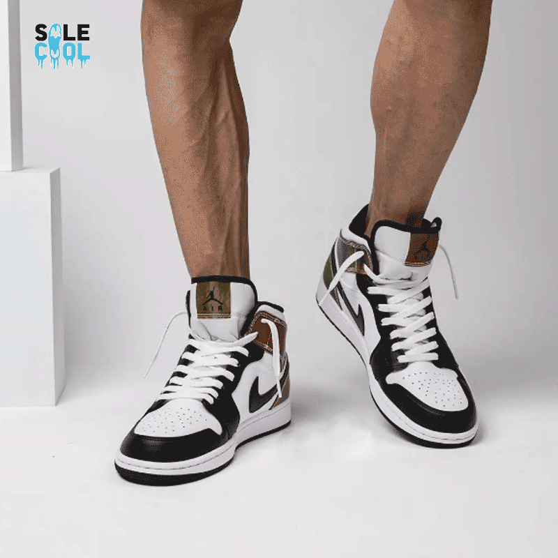 dm20素子白1黒1BS2 Air Jordan 1 AJ1 Mid SE Heat Reflective White Black Trainers