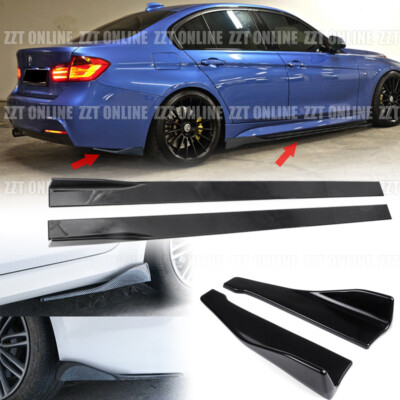 For BMW 3 series F30 E90 Side Skirt Lip Rear Side Splitter Apron Carbon Painted