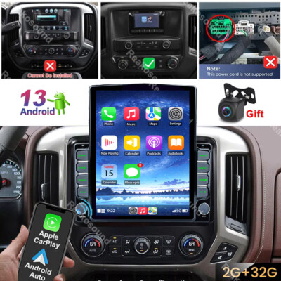 For 2014-2018 Chevy Silverado GMC Sierra CarPlay Car Radio Android 13 GPS Stereo