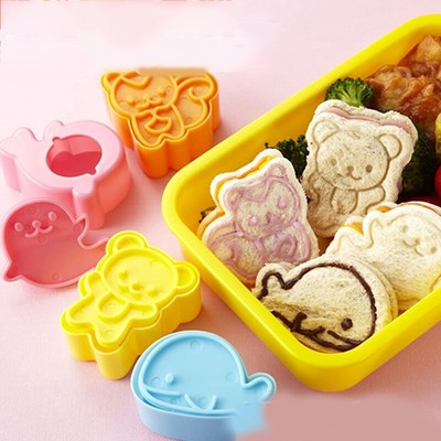 4Pcs/Set Cute Samll Dolphin Samll Seal Squirrel Bear Mini Sandwich Die