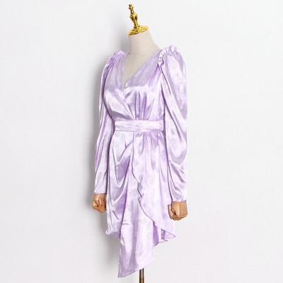 MARKENLOS ETUIKLEID KLEID FRAU ELEGANT AL UP KNIE ROSA FLIEDER SATIN RÜCKENFREI 91271