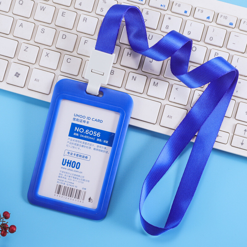 Waterproof ID Badge Holder Hard Plastic Card Case Slim Lanyard Protector