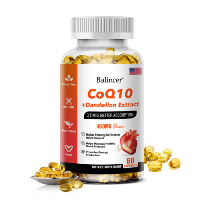 Coenzyme Q-10 400mg Antioxidant, Heart Health Support, Increase Stamina