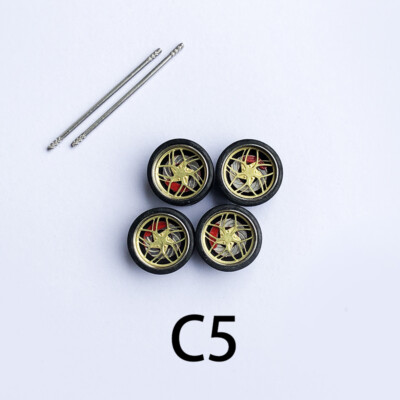 【Pro V2.0】 1/64 Scale Alloy Wheels with Brake Caliper, rubber tires ，stickers