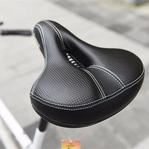 Comfort Extra Wide Big Bum Bike Bicycle Gel Soft Pad Saddle Seat Sporty black