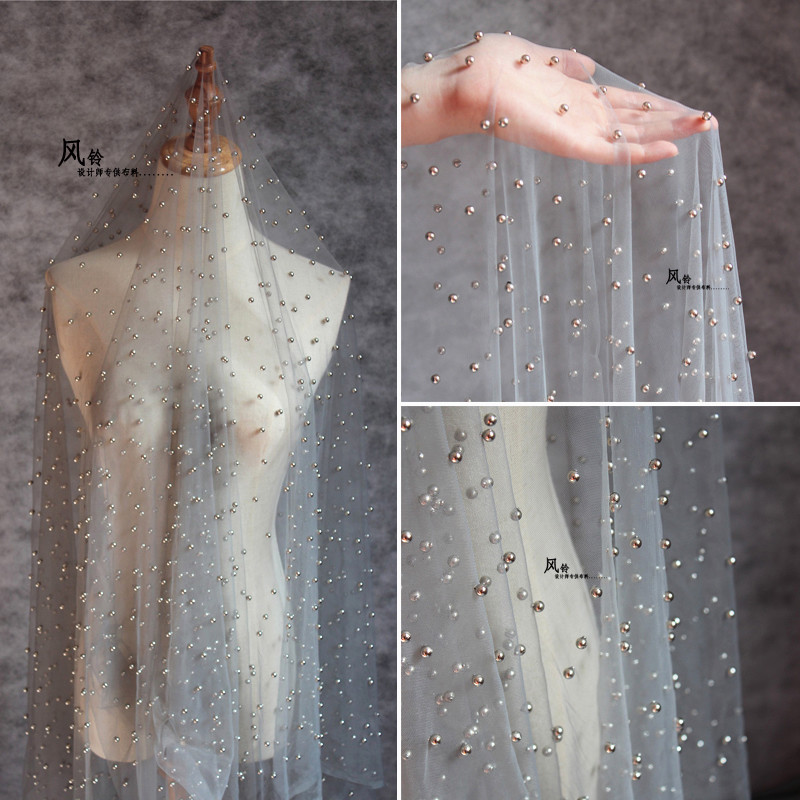 1-meter-sheer-beads-mesh-fabric-for-wedding-prom-dress-cloth-material-diy-crafts
