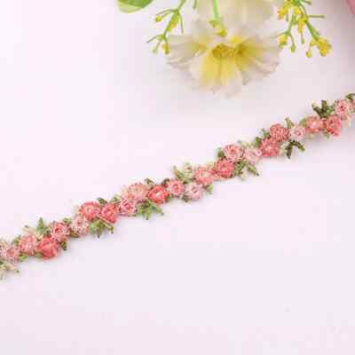 1/2 inch wide embroidered rose trim lace price per yard select color