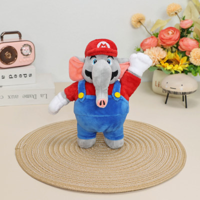 8'' Super Mario Bros Plush Toys Elephant Mario Luigi Blue Toad Soft Stuffed Doll
