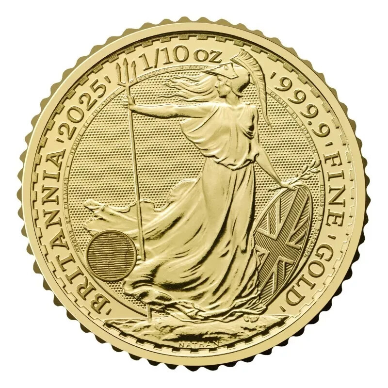 GoldmÃ¼Nze Britannia 2025 GroÃBritannien 1/10 999.9 Oz Unze 10 Pounds PrÃ¤Gefrisch