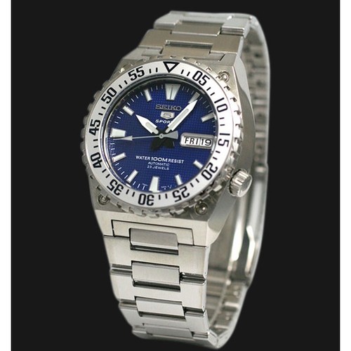 Pre-owned Seiko 5 Sports Snzd69k1 Blue Dial Automatic Men Watch Steinless Steel Hardlex