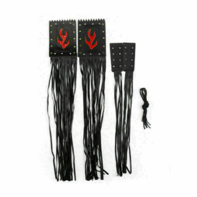 Motorcycle Synthetic Leather Fringe Handle Grip Cover Fits For Cruiser Chopper