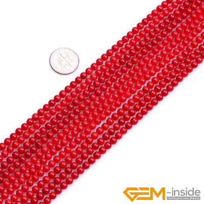 Red Natural Coral Gemstone Round Beads For Jewelry Making 15''2mm 3mm 4mm 5mm 6mm