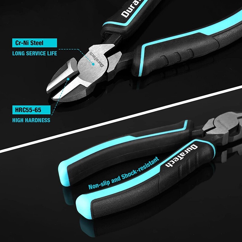 DURATECH 5PIECE Plier Set 8" Groove Joint Plier 6" Needle Nose Slip Joint Pliers