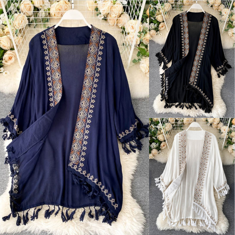 femme-broderie-cardigan-manteau-boho-kimono-haut-ethnique-plage-gland-t-