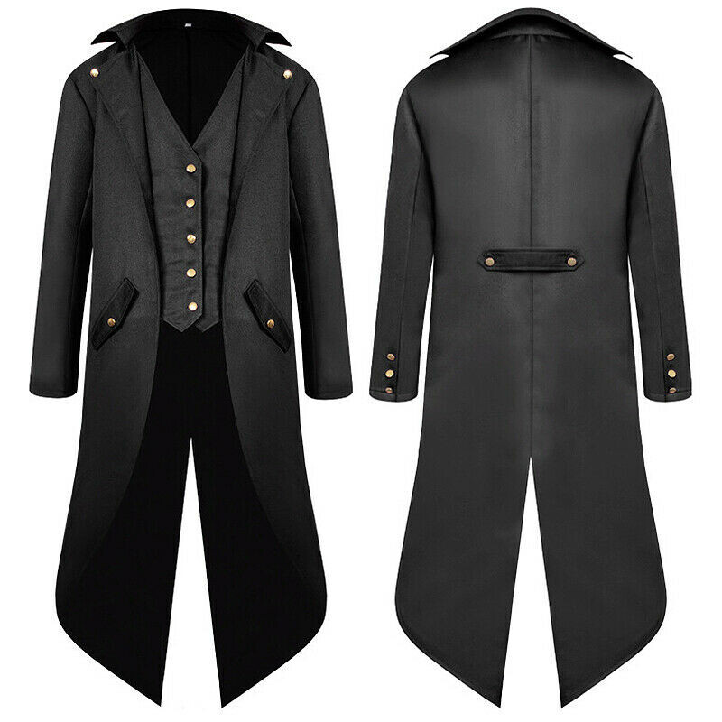 Victorian Male Gothic Tailcoat Jacket medieval steampunk frock tux coat vintage
