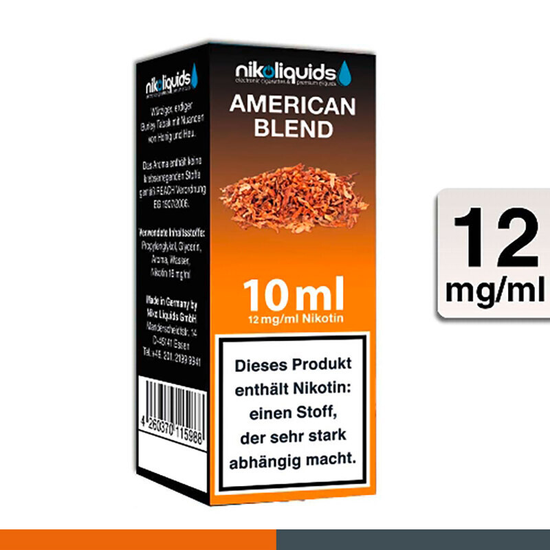 Nikoliquids American Blend 12 Mg/Ml Flasche 10 Ml E-Liquid