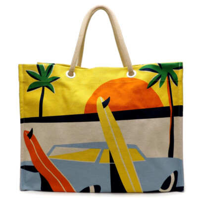 HERMES*ビーチバック*Beach bag Apres la Vague Hermes Beach Bag Aprés La Vague Women'S Men'S Tote Cotton