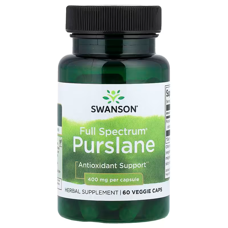 Swanson Full Spectrum Purslane 400mg 60 Veggie Capsules | Portulaca Oleracea