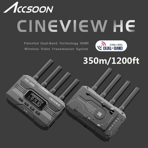 US Accsoon CineView HE 2.4GHz+5GHz TX+RX HDMI Wireless Video Transmission System