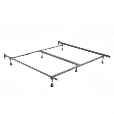 Pemberly Row Queen King Premium Metal Bed Frame in Black