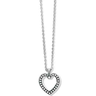 Brighton Pretty Tough Open Heart Silver Necklace NWT $58