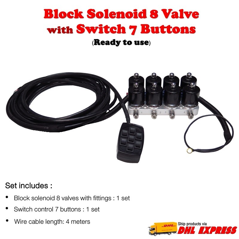 Manifold Solenoid Valve 4corner W 7 Switch Rocket Control Bag Ride Suspension Ebay