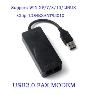 Dual RJ11 Ports USB 56K External Dial Up Voice Fax Data Modem for Windows 7 8