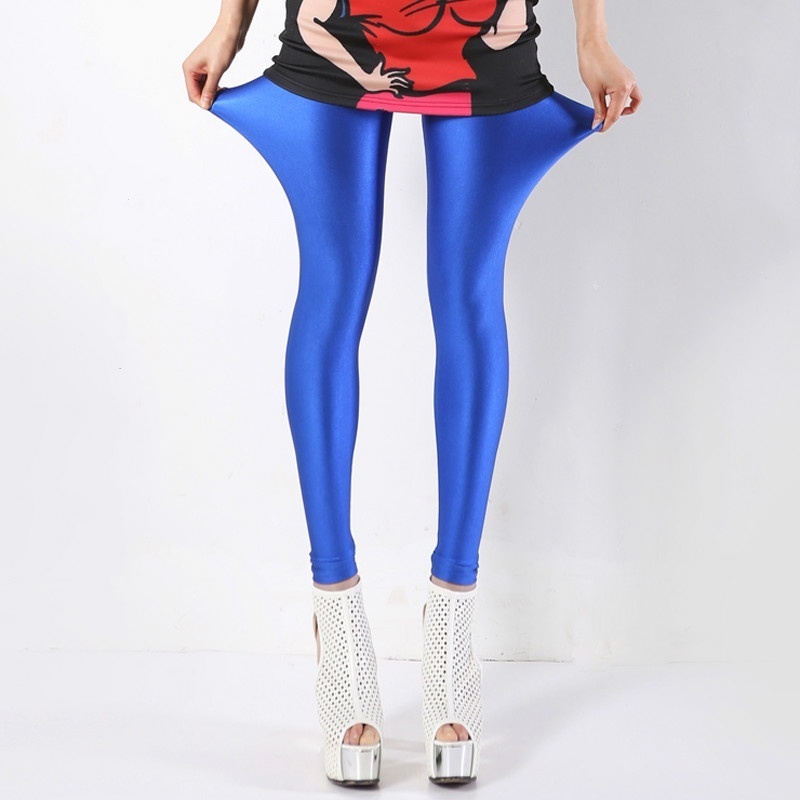 women-slim-neon-shiny-pants-trousers-leggings-stretch-high-elastic-pencil-skinny