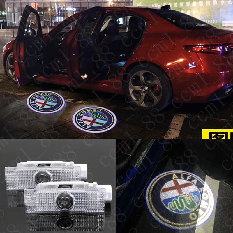 LED Door Projector Courtesy Puddle Logo Lights For Alfa Romeo Stelvio Giulietta