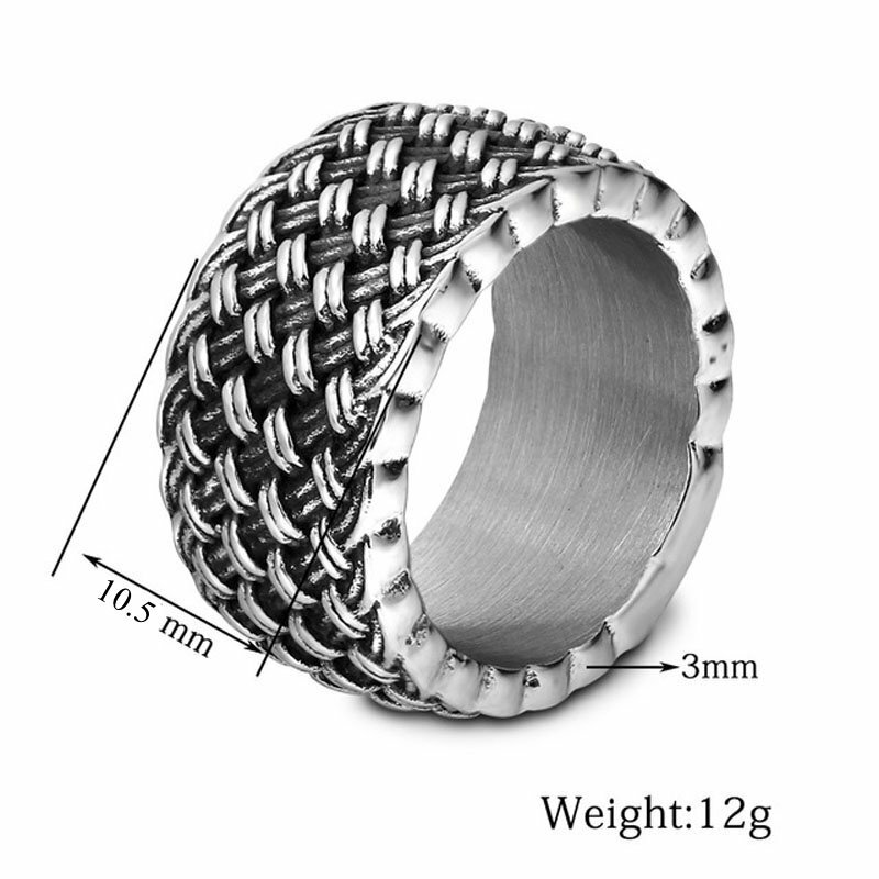 MENDEL Mens Stainless Steel Celtic Knot Braided Wedding Band Ring Size 6-15