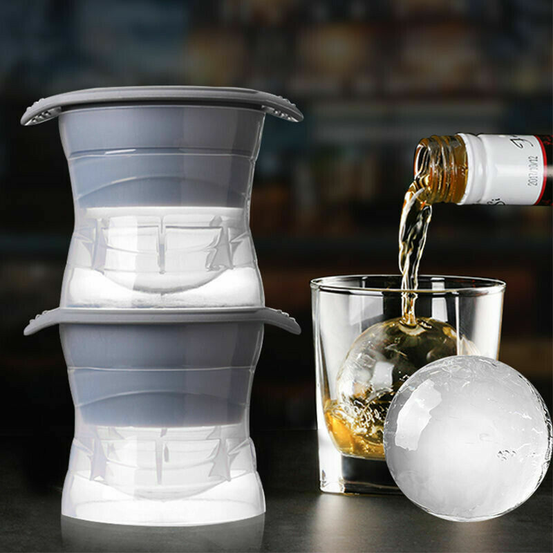 Set 2 Pezzi Formaghiaccio Stampo Forma Ghiaccio Sfera Cocktail Whiskey hmj 1