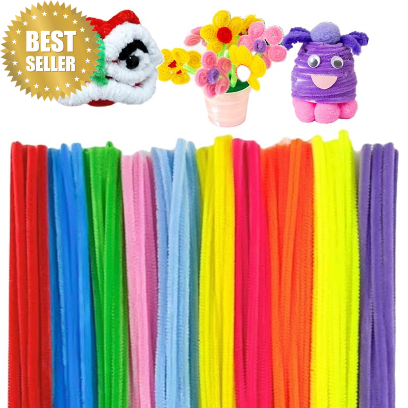300 Pcs Thick Pipe Cleaners Craft Supplies 7 Assortment Pastel Macaron Color Che