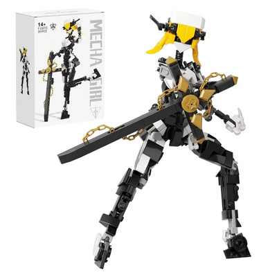Mecha Girl Anime Building Blocks Set Girl Warrior Mech Robot Toy Brick Kids Gift