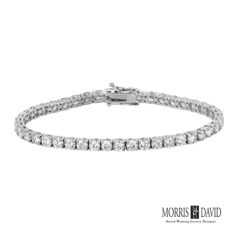 Pre-owned Morris 10.01 Carat Diamond Tennis Bracelet Si 43 Stones 14k White Gold 7'' In White/colorless