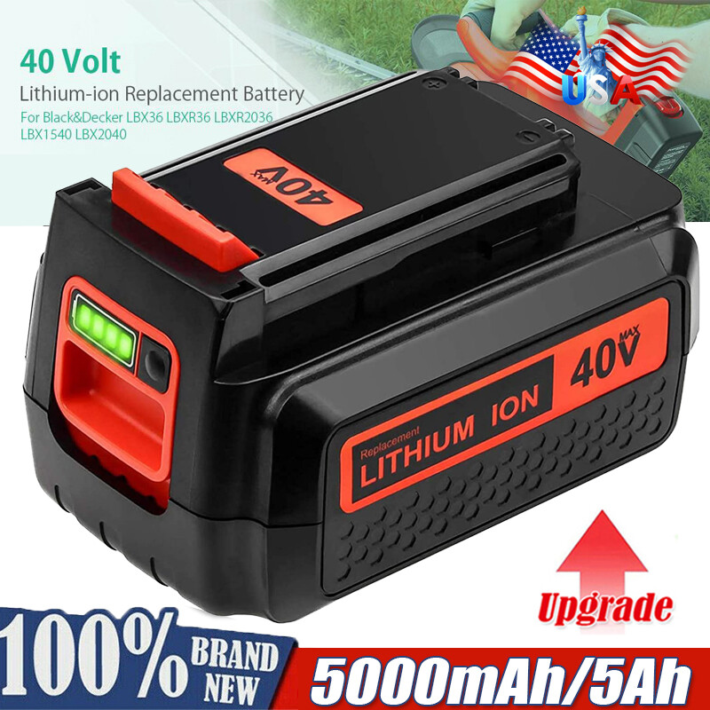 40 Volt 5.0Ah for Black and Decker 40V Max Lithium Battery L