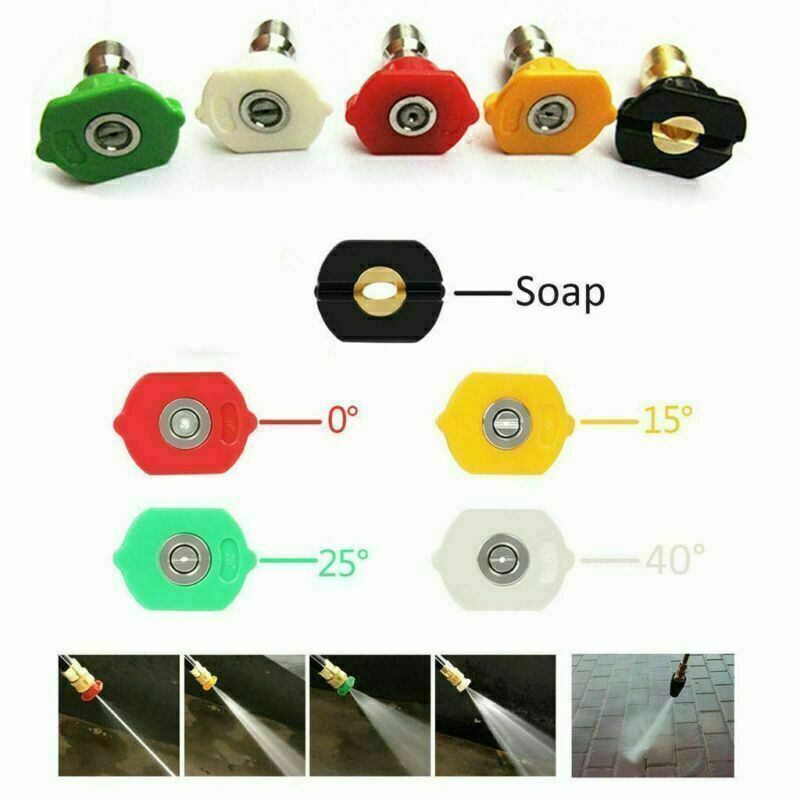 High Pressure 4000PSI Car Power Washer Spray Gun Wand Lance Nozzle Tips Hose Kit