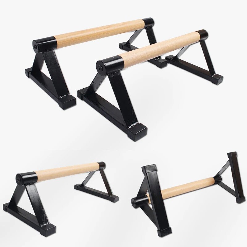 Wooden Push Up Bars Parallettes Handstand Bar Gym Calistheni
